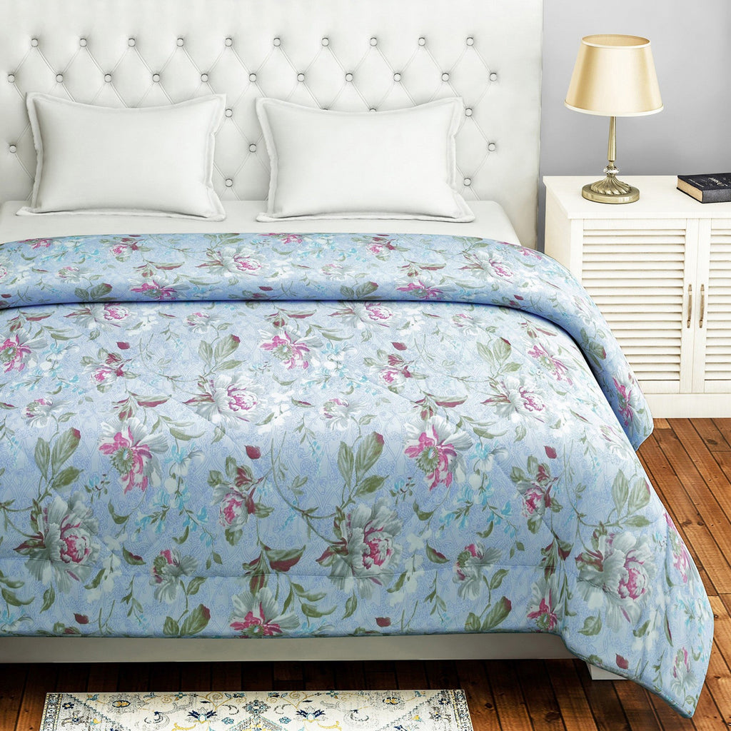 Soft 100% cotton Floral Sky Double AC Quilt