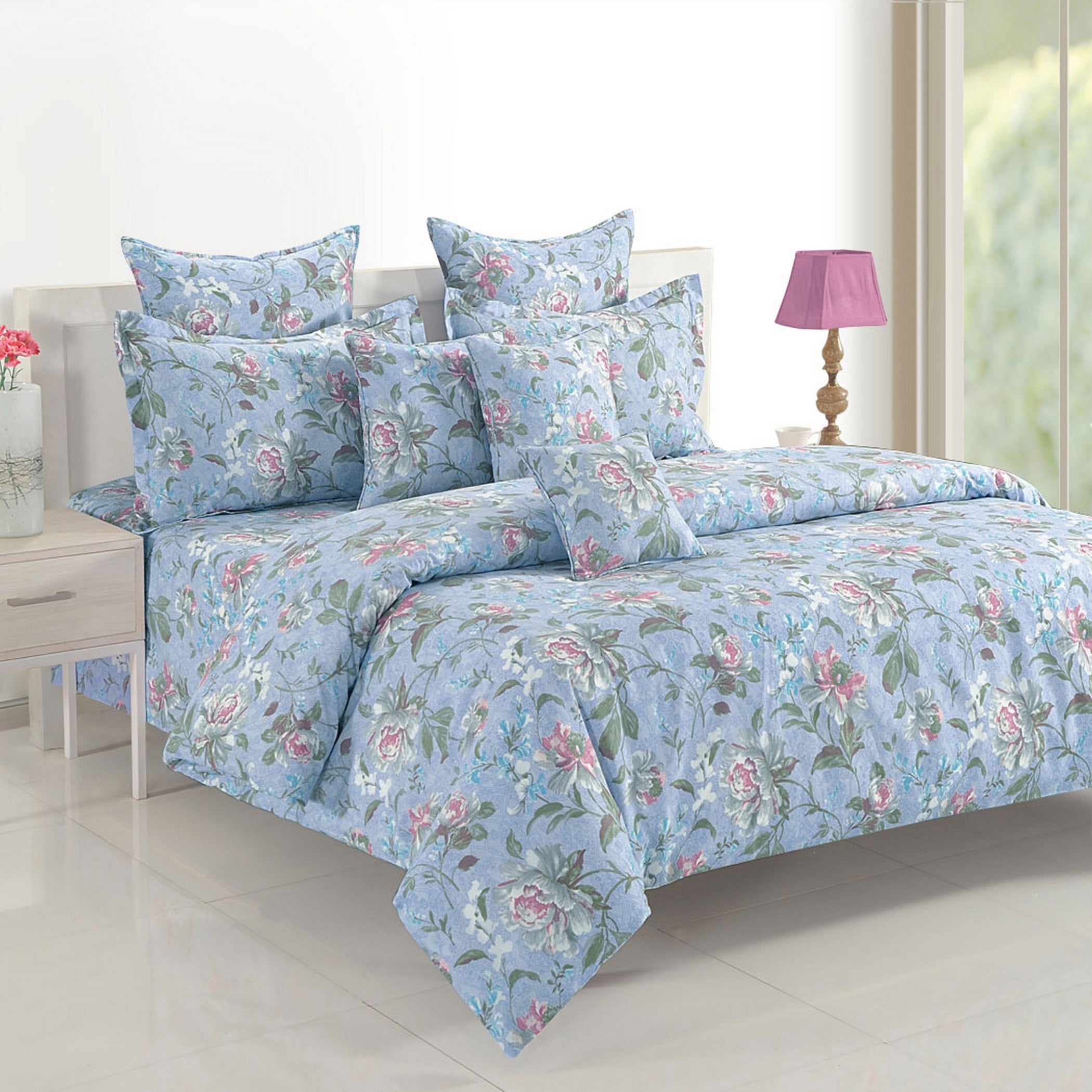 Soft 100% cotton Floral Sky Double AC Quilt