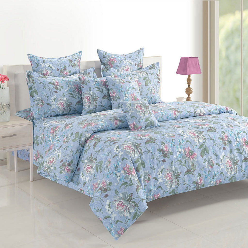 Soft Cotton Floral Blue Single AC Quilt