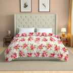 Soft Cotton Floral Red Double AC Quilt