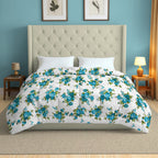 Soft Cotton Floral Blue Double AC Quilt