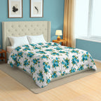 Soft Cotton Floral Blue Double AC Quilt