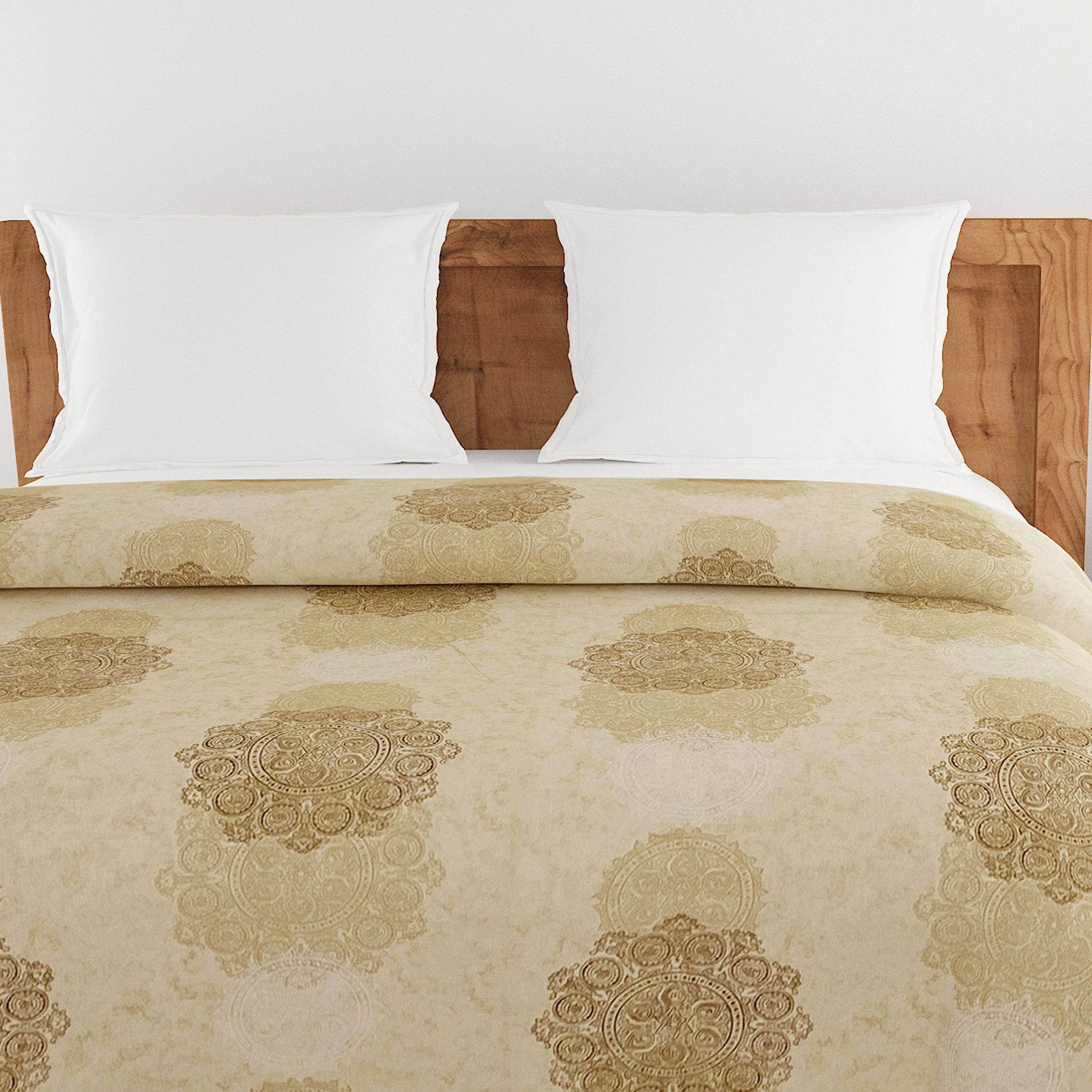 Elegant 100% cotton Motif Beige Double AC Quilt