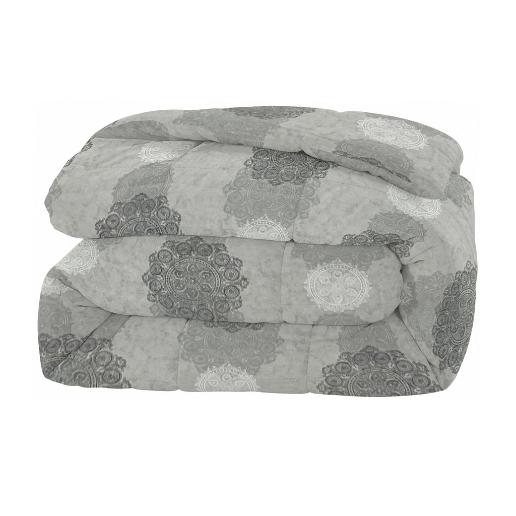 Elegant 100% cotton Motif Grey Double AC Quilt