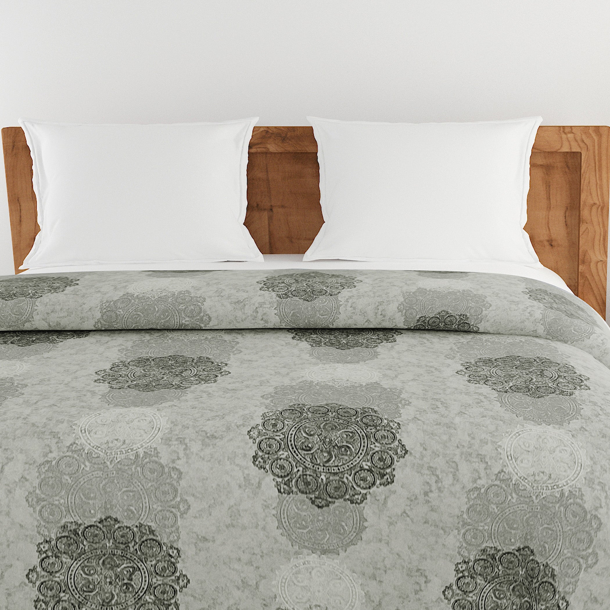 Elegant Cotton Ethnic motif Grey Single AC Quilt