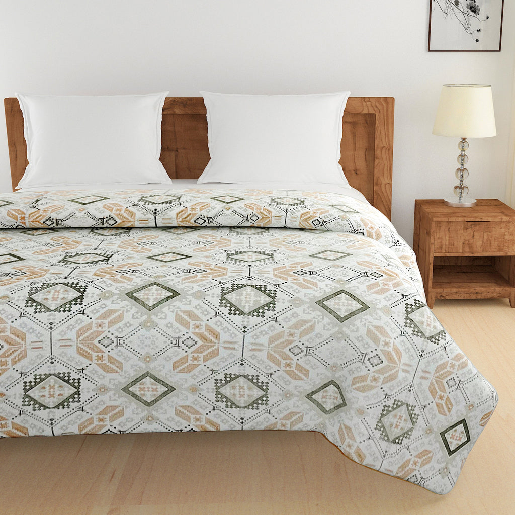 Artistic Cotton Abstract Orange Single AC Quilt