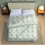 Artistic 100% cotton Abstract Green Double AC Quilt