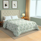 Artistic 100% cotton Abstract Green Double AC Quilt