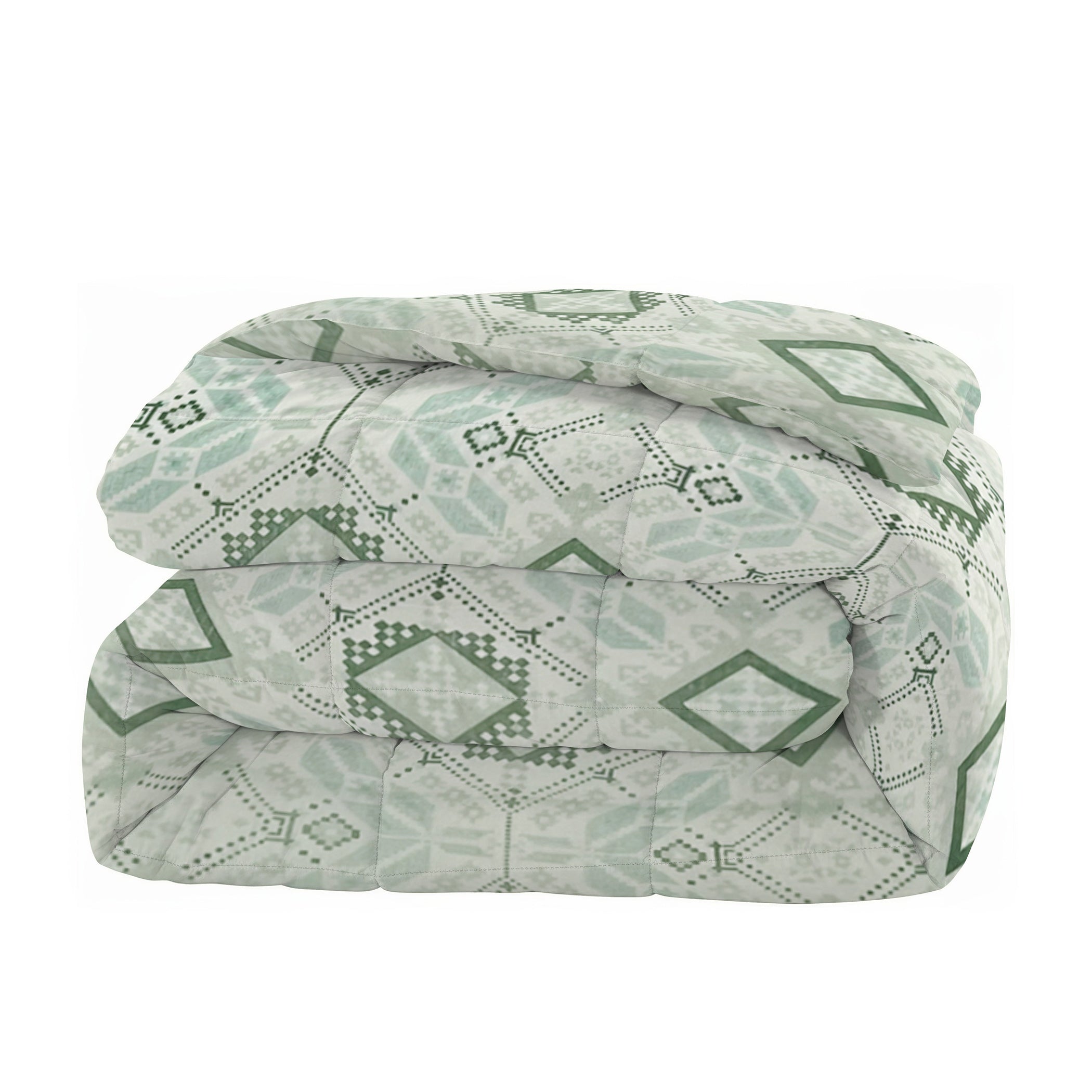 Artistic 100% cotton Abstract Green Double AC Quilt