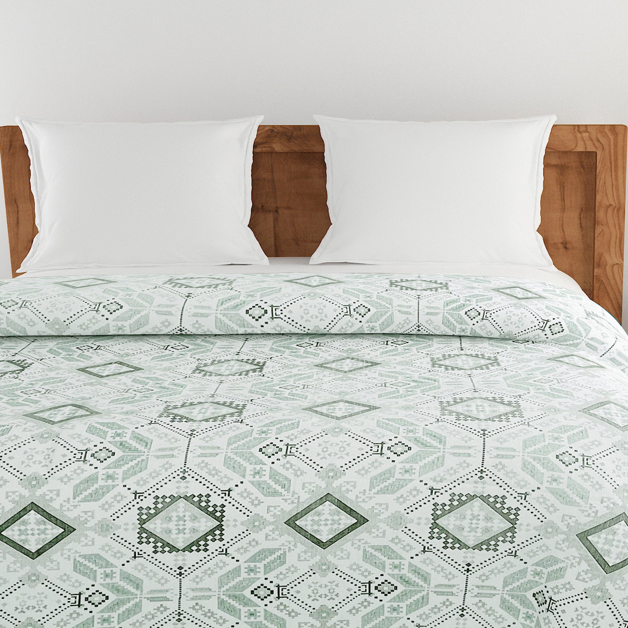 Artistic 100% cotton Abstract Green Double AC Quilt