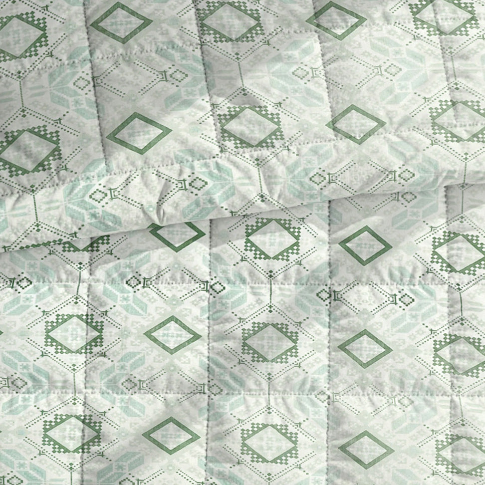 Artistic 100% cotton Abstract Green Double AC Quilt