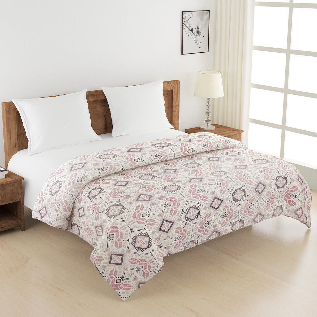 Artistic Cotton Abstract Pink Single AC Quilt