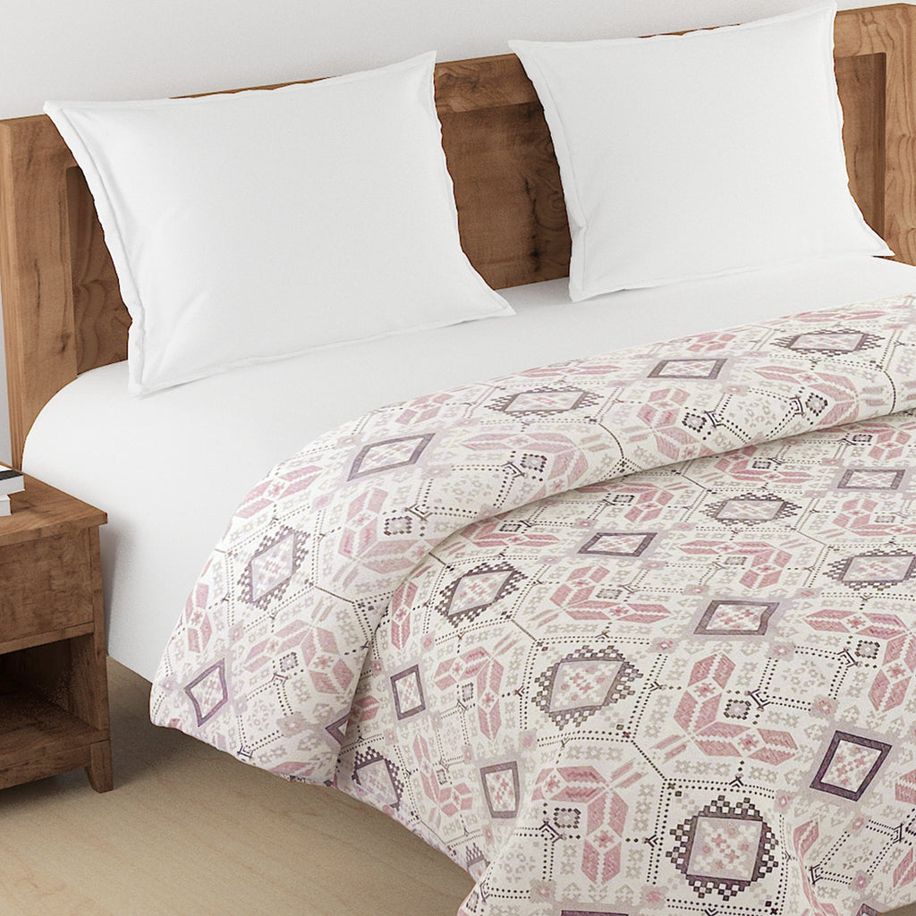 Artistic Cotton Abstract Pink Single AC Quilt