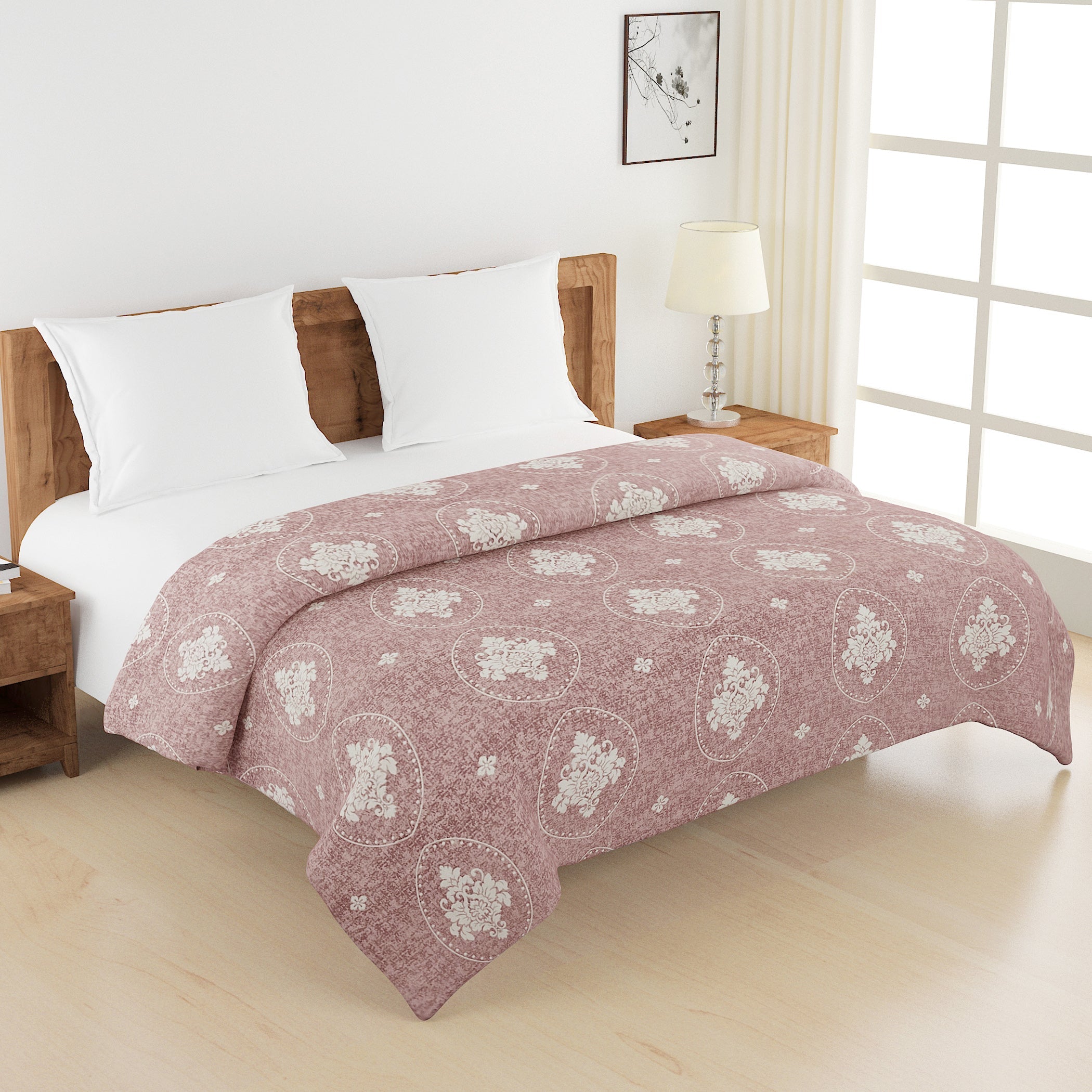 Artistic Cotton Abstract Brown Single AC Quilt