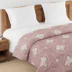 Elegant 100% cotton Motif Dusty rose Double AC Quilt