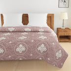 Elegant 100% cotton Motif Dusty rose Double AC Quilt