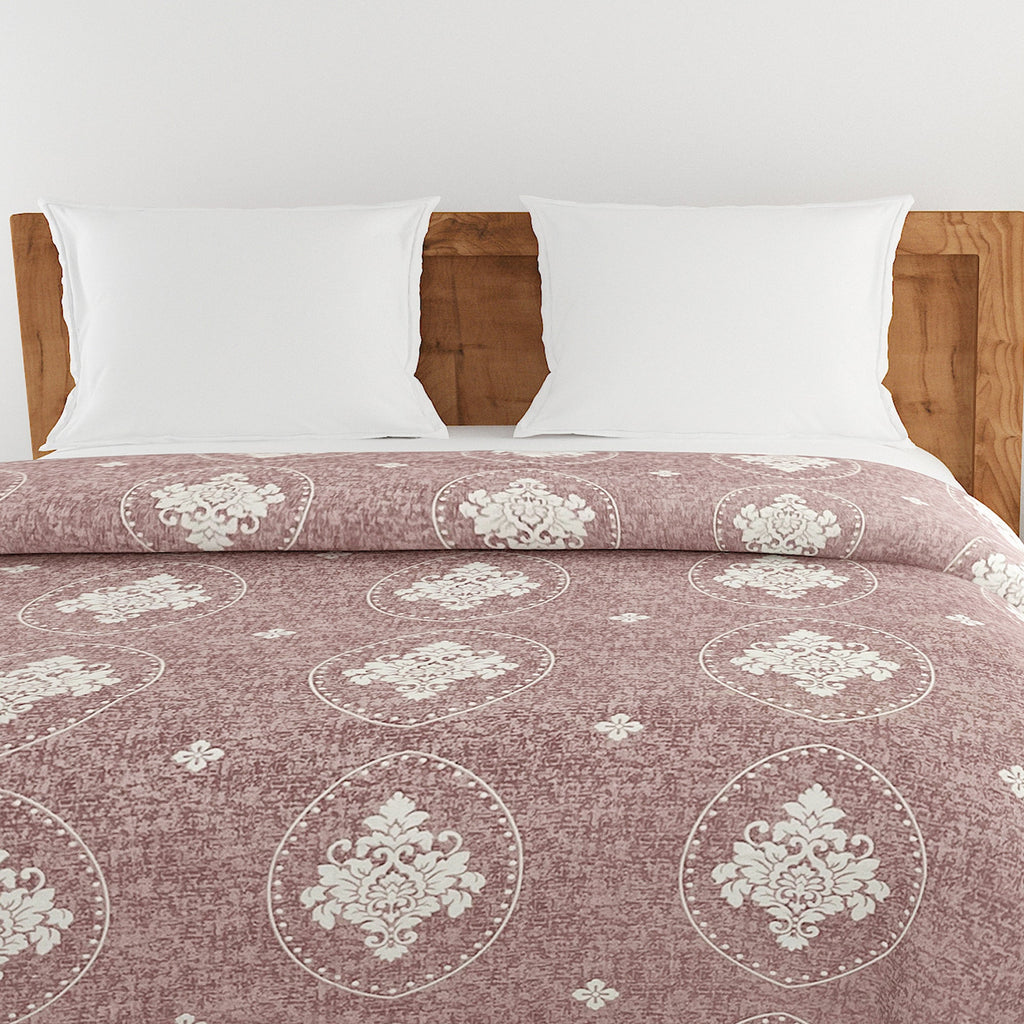 Elegant 100% cotton Motif Dusty rose Double AC Quilt