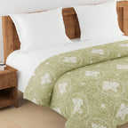 Elegant 100% cotton Motif Green Double AC Quilt