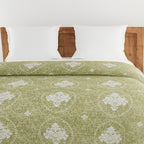 Elegant 100% cotton Motif Green Double AC Quilt