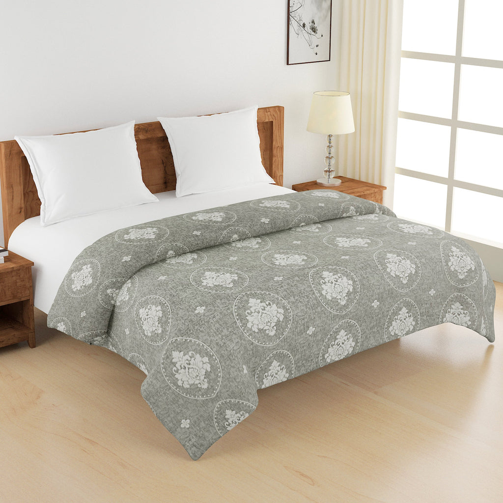 Artistic Cotton Abstract Grey Single AC Quilt