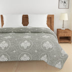 Artistic Cotton Abstract Grey Single AC Quilt