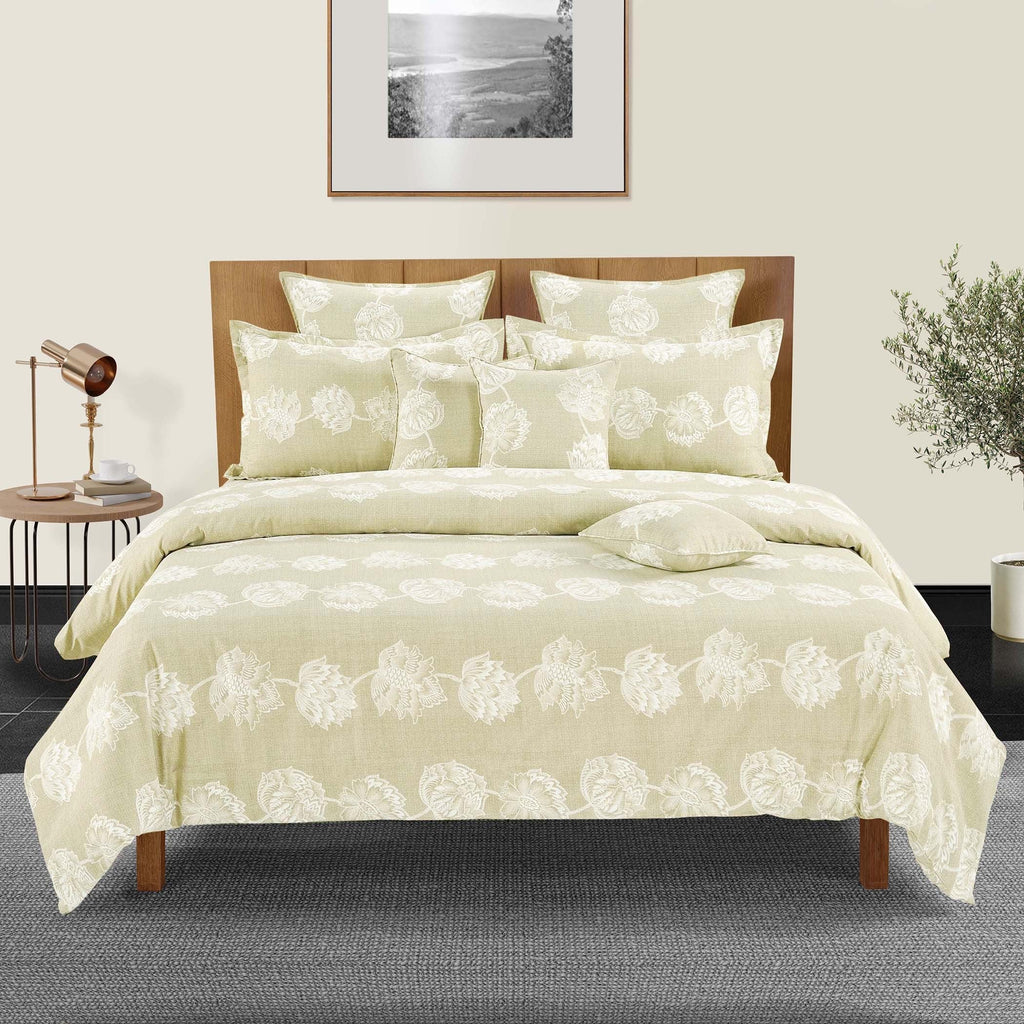 Soft Cotton Floral Beige Single AC Quilt