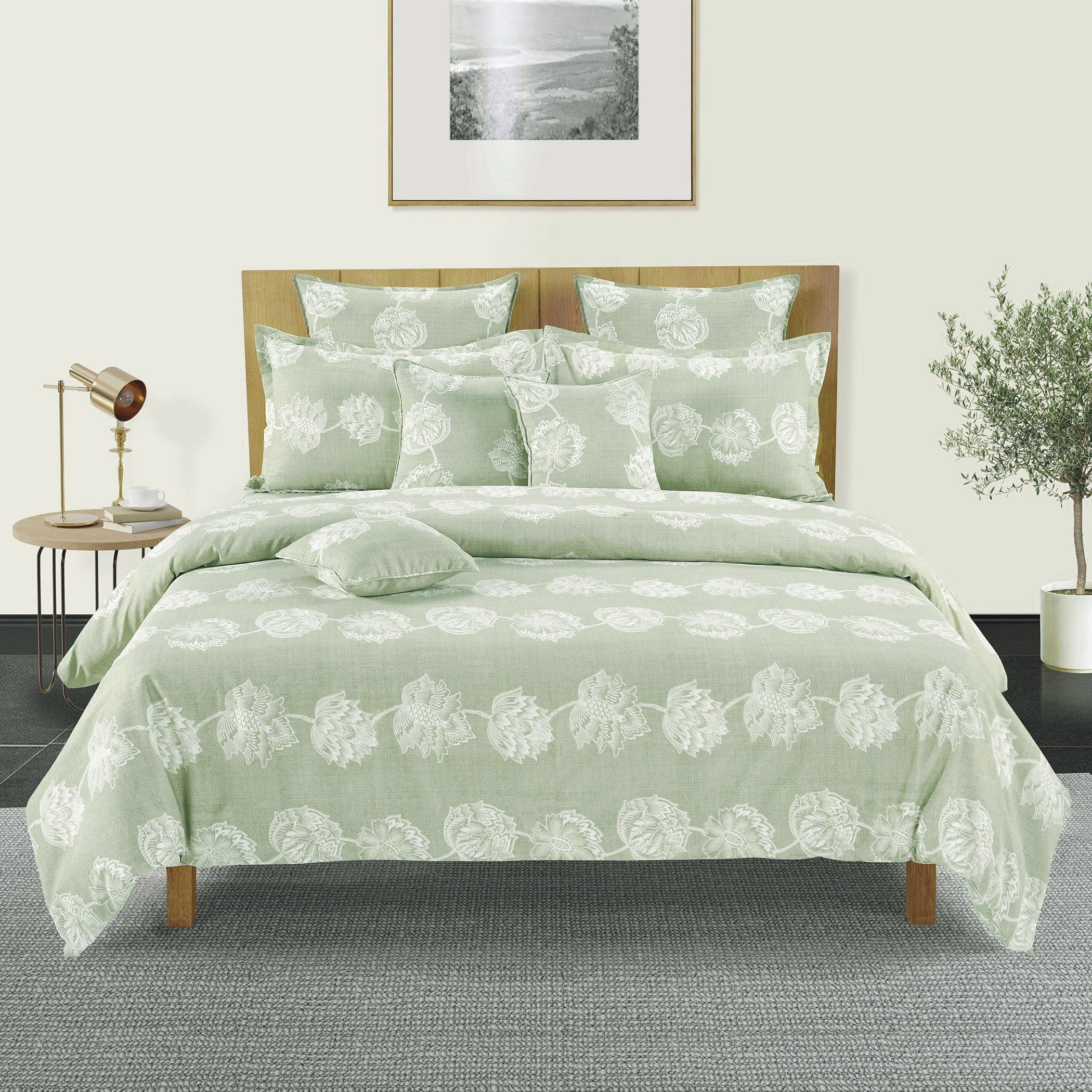 Soft Cotton Floral Green Single AC Quilt