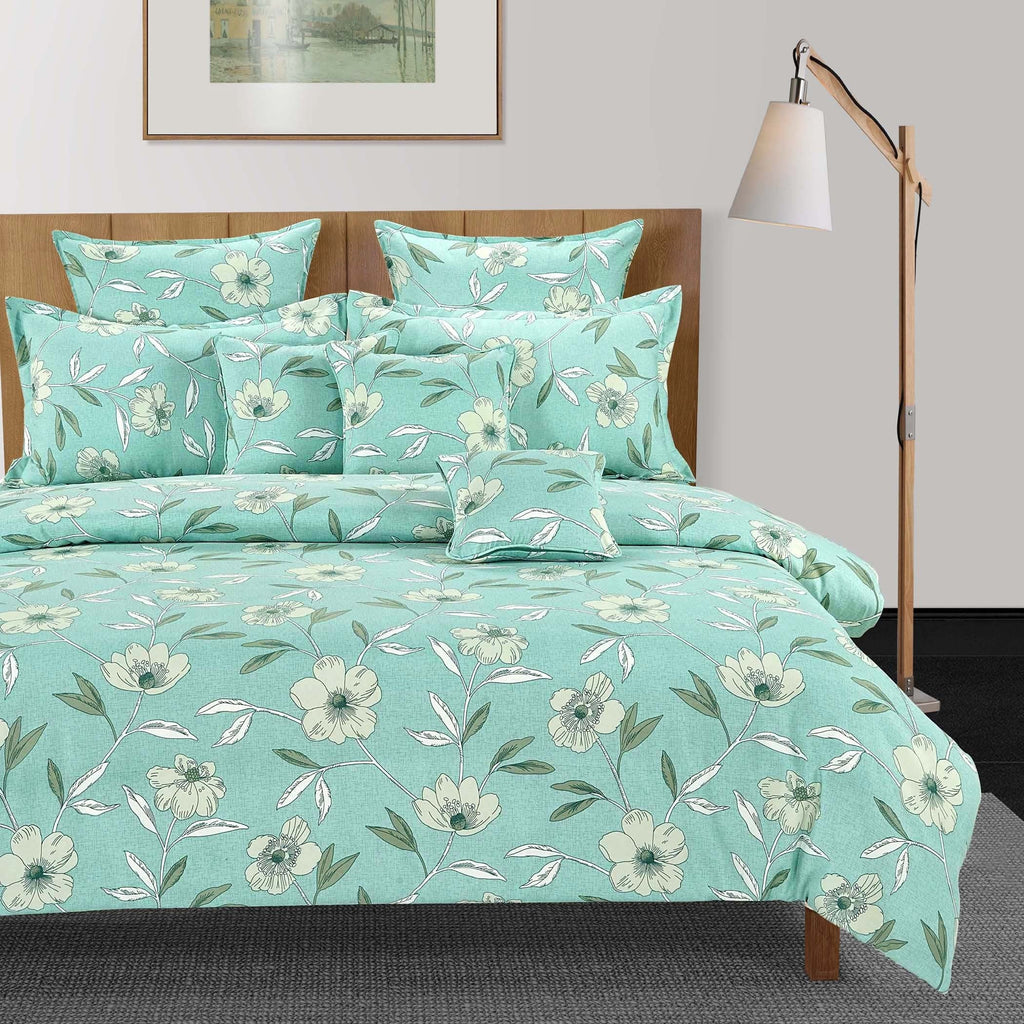 Soft Cotton Floral Green Single AC Quilt