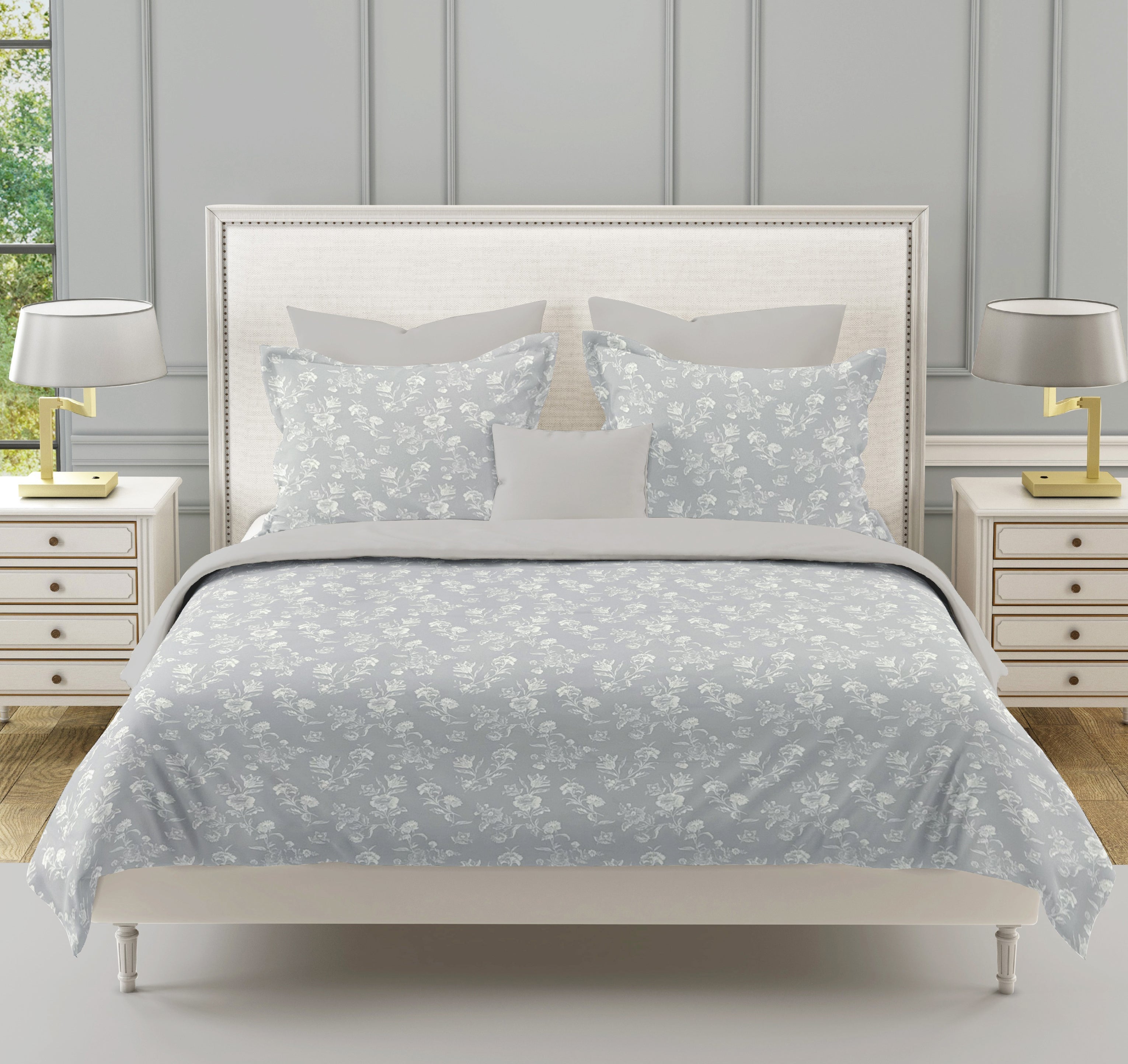 Soft Cotton Floral Grey Single AC Quilt