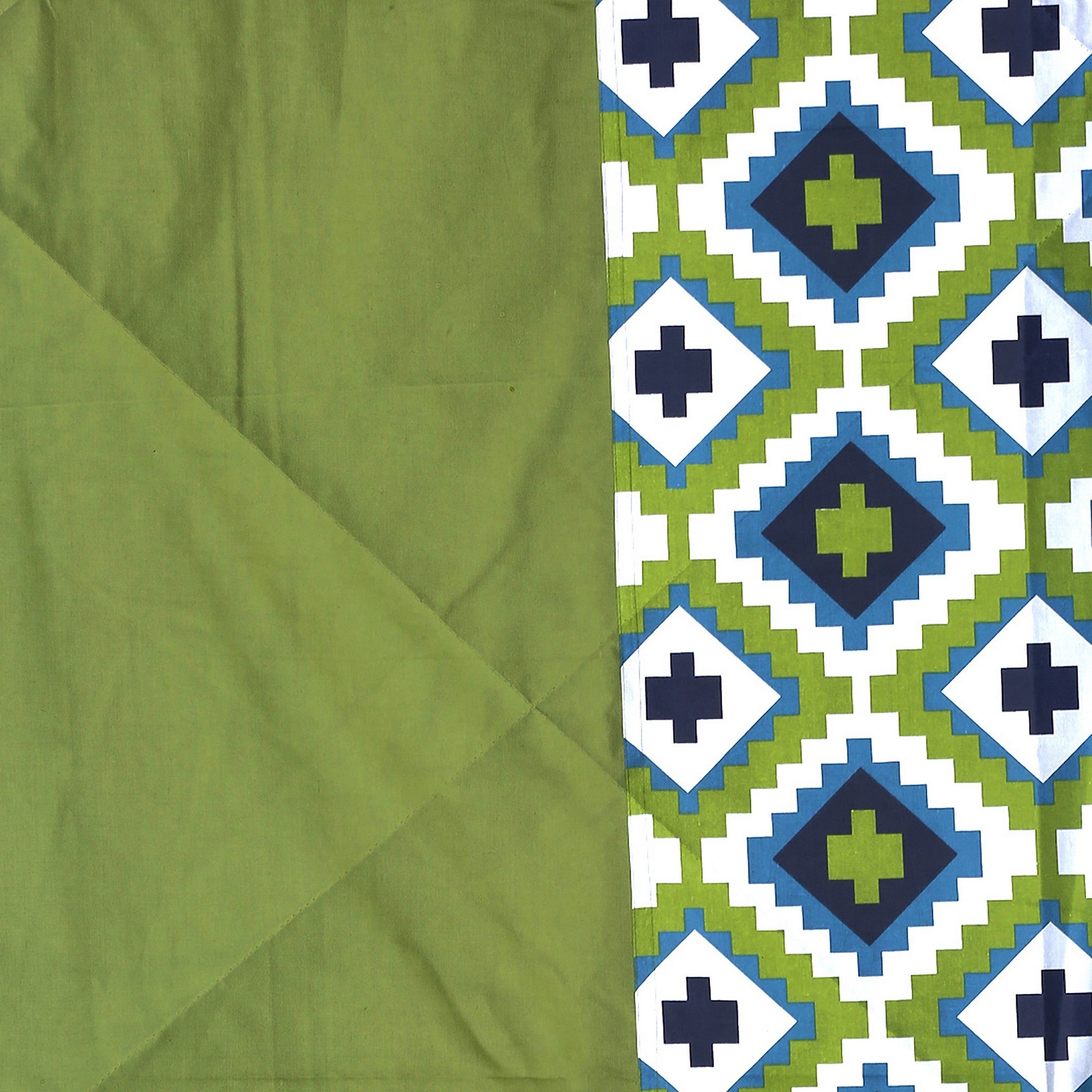 Modern Pure cotton Geometric Green Double AC Quilt
