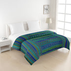 Elegant Cotton Motif Blue Single Winter Quilt