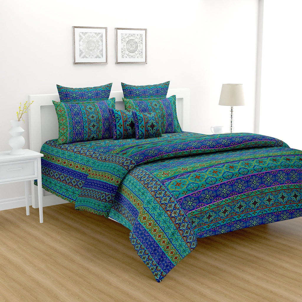 Elegant Cotton Motif Blue Single Winter Quilt