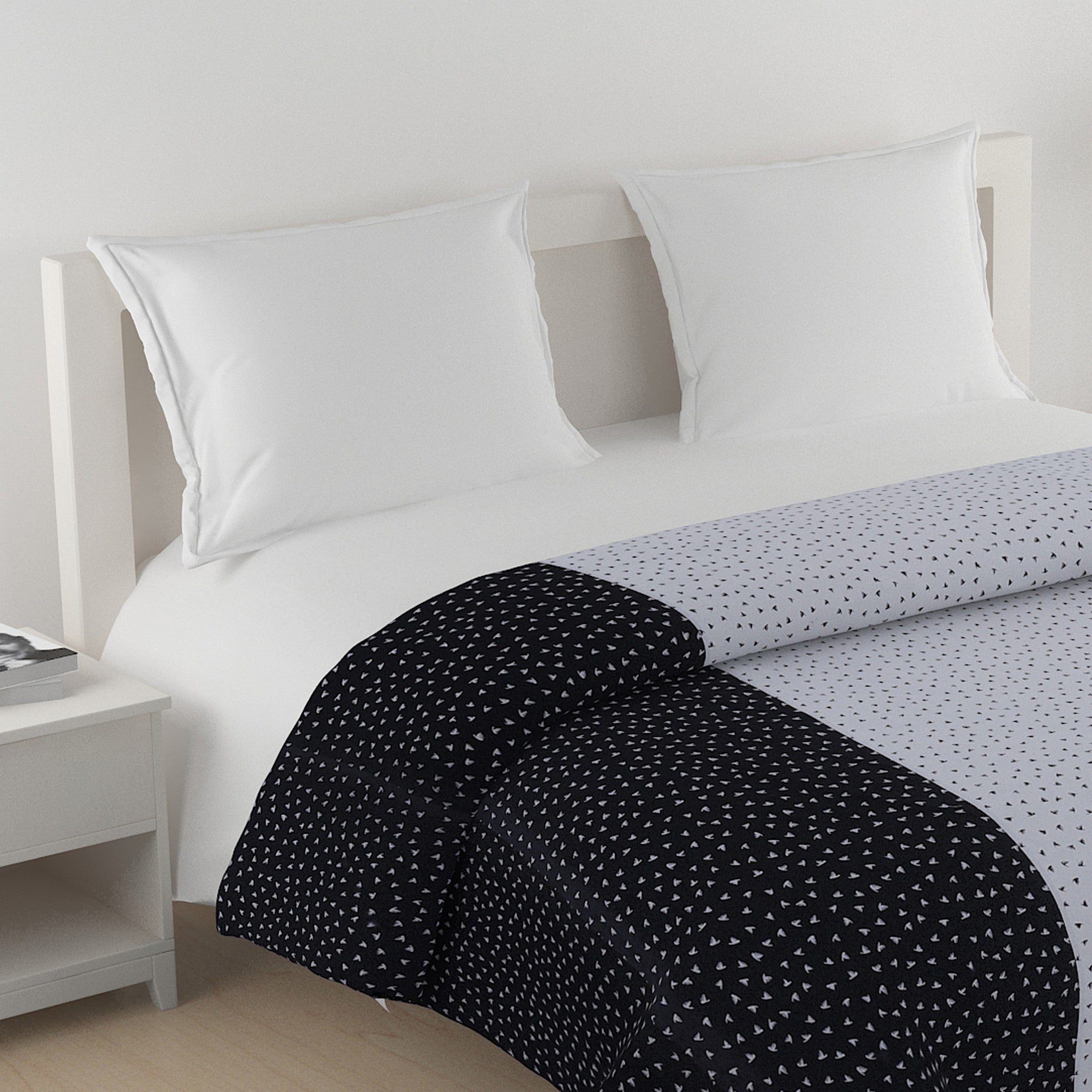 Elegant Cotton Motif Black Single Winter Quilt