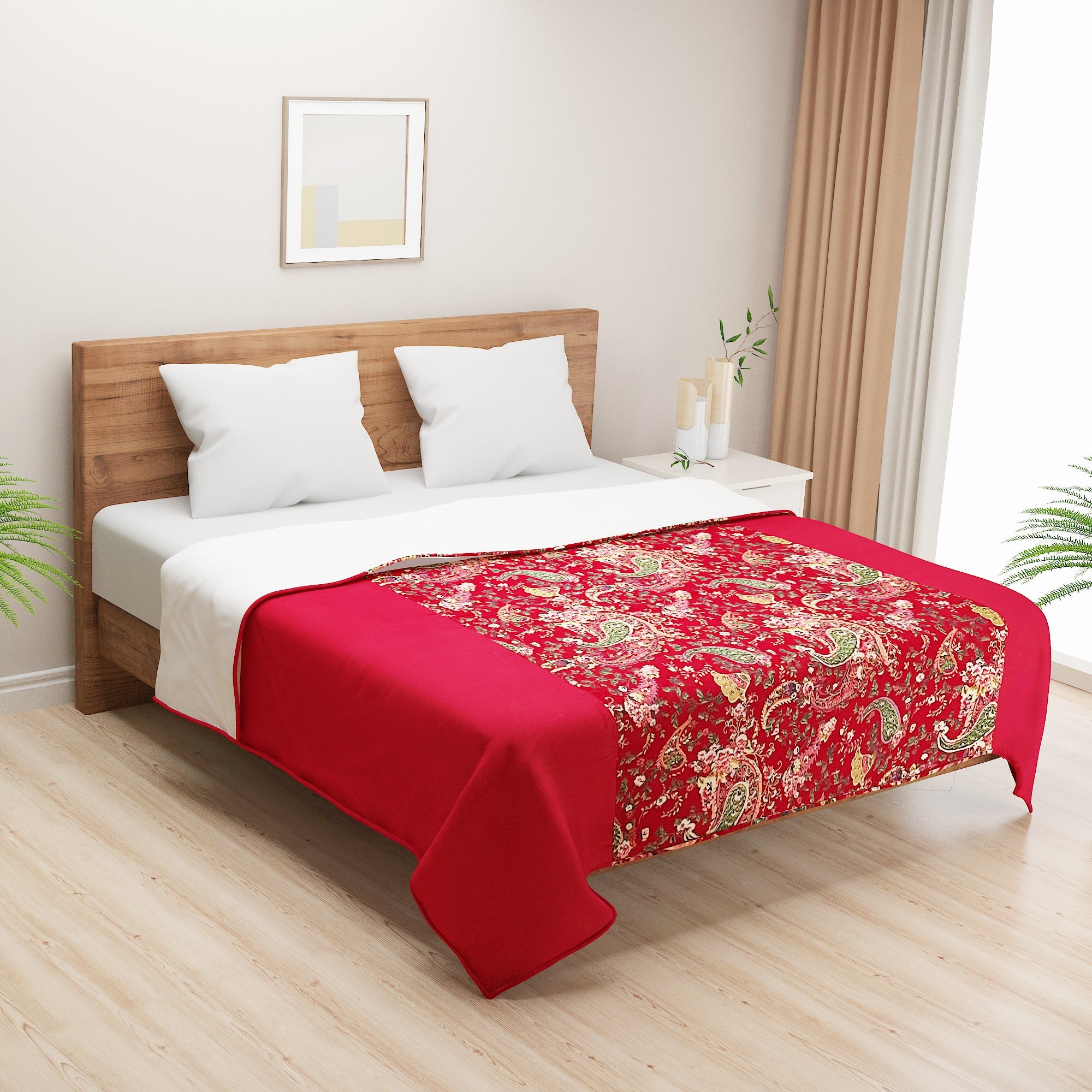 Soft Cotton Floral Red Single Winter Quilt
