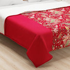 Soft Cotton Floral Red Double AC Quilt