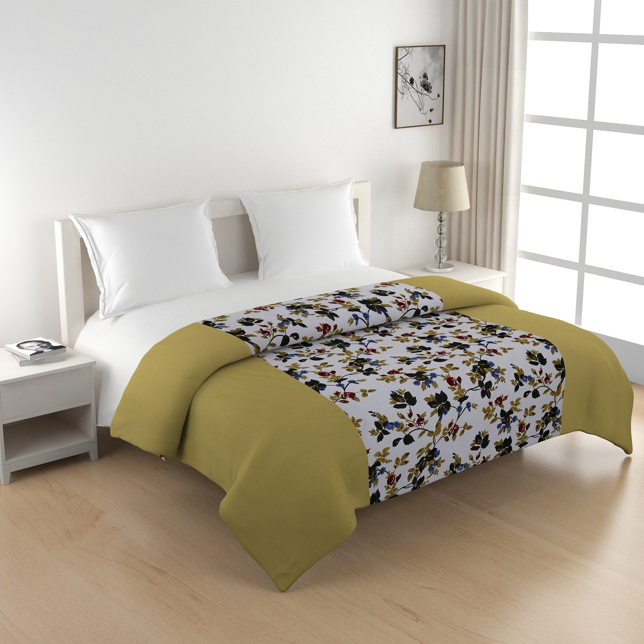 Soft Cotton Floral Green Single AC Quilt