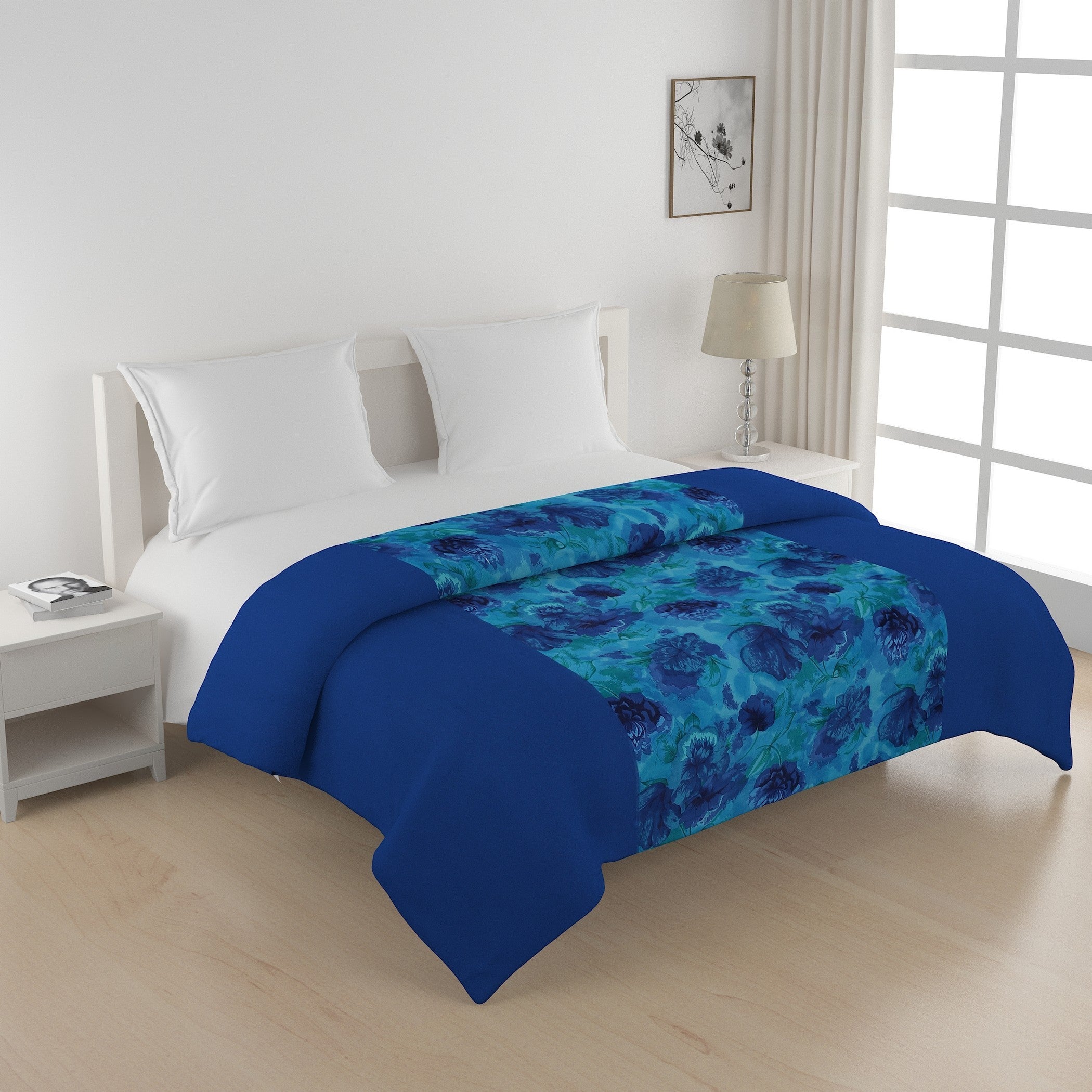 Soft Pure cotton Floral Blue Double Winter Quilt