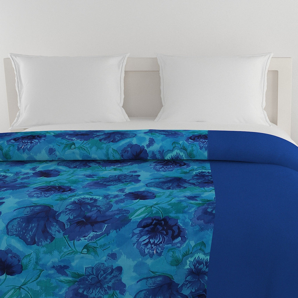 Soft Cotton Floral Blue Single Winter Quilt