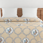 Elegant Roto cotton Motif Beige Double Winter Quilt