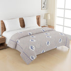 Elegant Roto cotton Motif Grey Double Winter Quilt