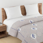 Elegant Roto cotton Motif Grey Double Winter Quilt