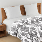 Elegant Roto cotton Motif Grey Double AC Quilt
