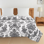 Elegant Cotton Ethnic motif Grey Single Winter Quilt