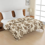 Elegant Roto cotton Motif Brown Double Winter Quilt