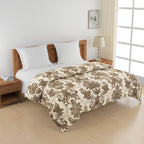 Elegant Roto cotton Motif Brown Double AC Quilt