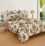 Elegant Roto cotton Motif Brown Double AC Quilt