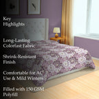 Soft Cotton Floral Purple Double AC Quilt