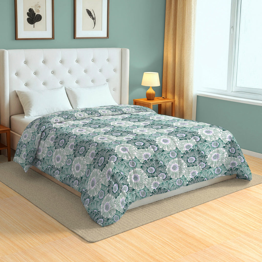 Soft Cotton Floral White/neutral Double AC Quilt