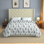 Cozy Cotton Leaf Grey Double AC Quilt