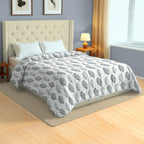 Cozy Cotton Leaf Grey Double AC Quilt